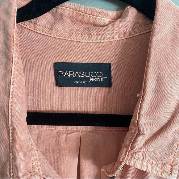 Parasuco Womens Muted Pink Tencel Lyocell Longline Button Down Blouse Size XL - Picture 3 of 7